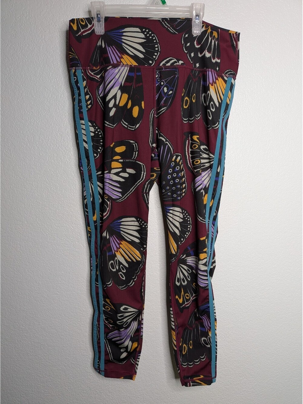 Adidas Farm Rio Butterfly Print Tight Fit Leggings Burgundy Women’s XL